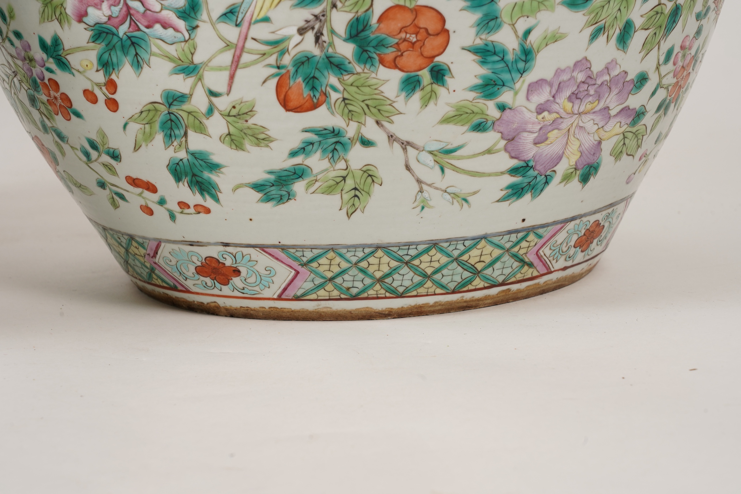 A good pair of large Chinese famille rose fish bowls, 19th century